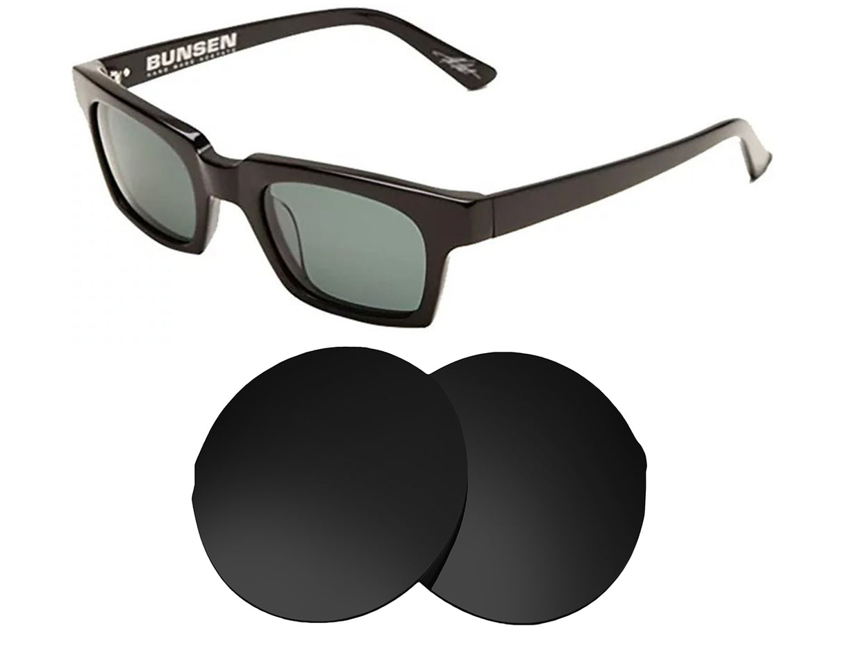 Electric Bunsen-Replacement Lenses-Volcanic Black-Non-Polarized-Seek Optics
