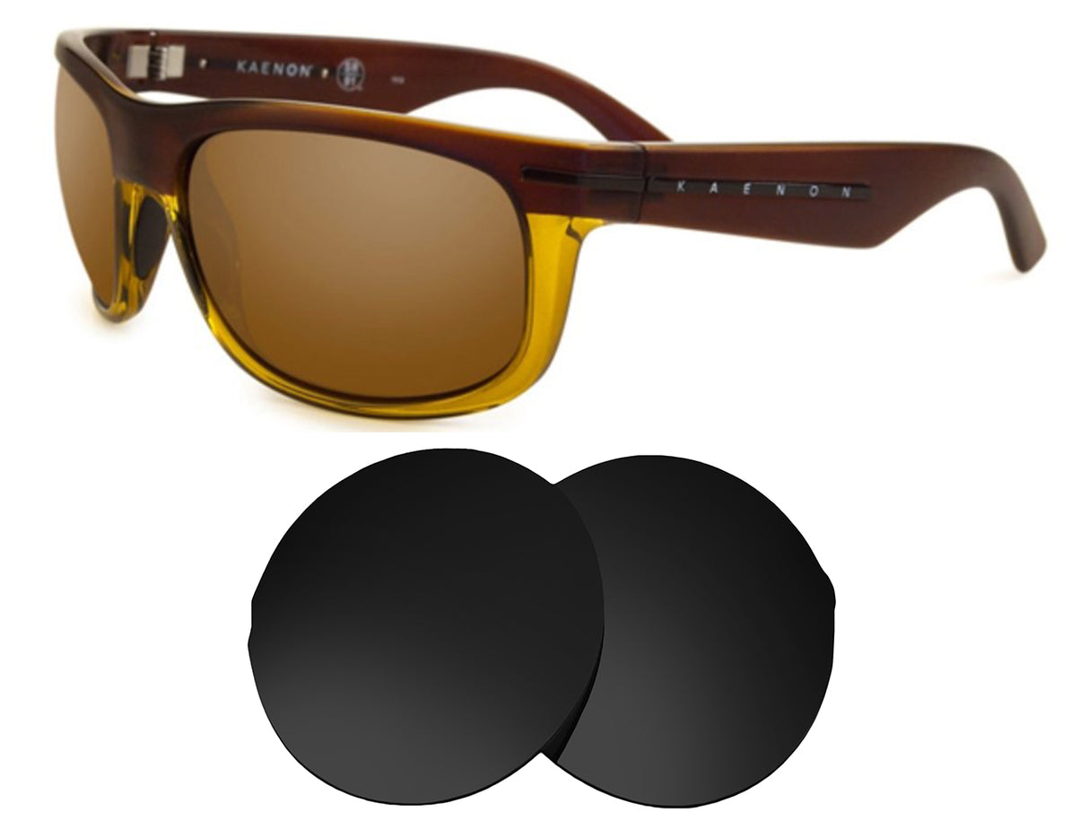 Kaenon Burny-Replacement Lenses-Volcanic Black-Non-Polarized-Seek Optics