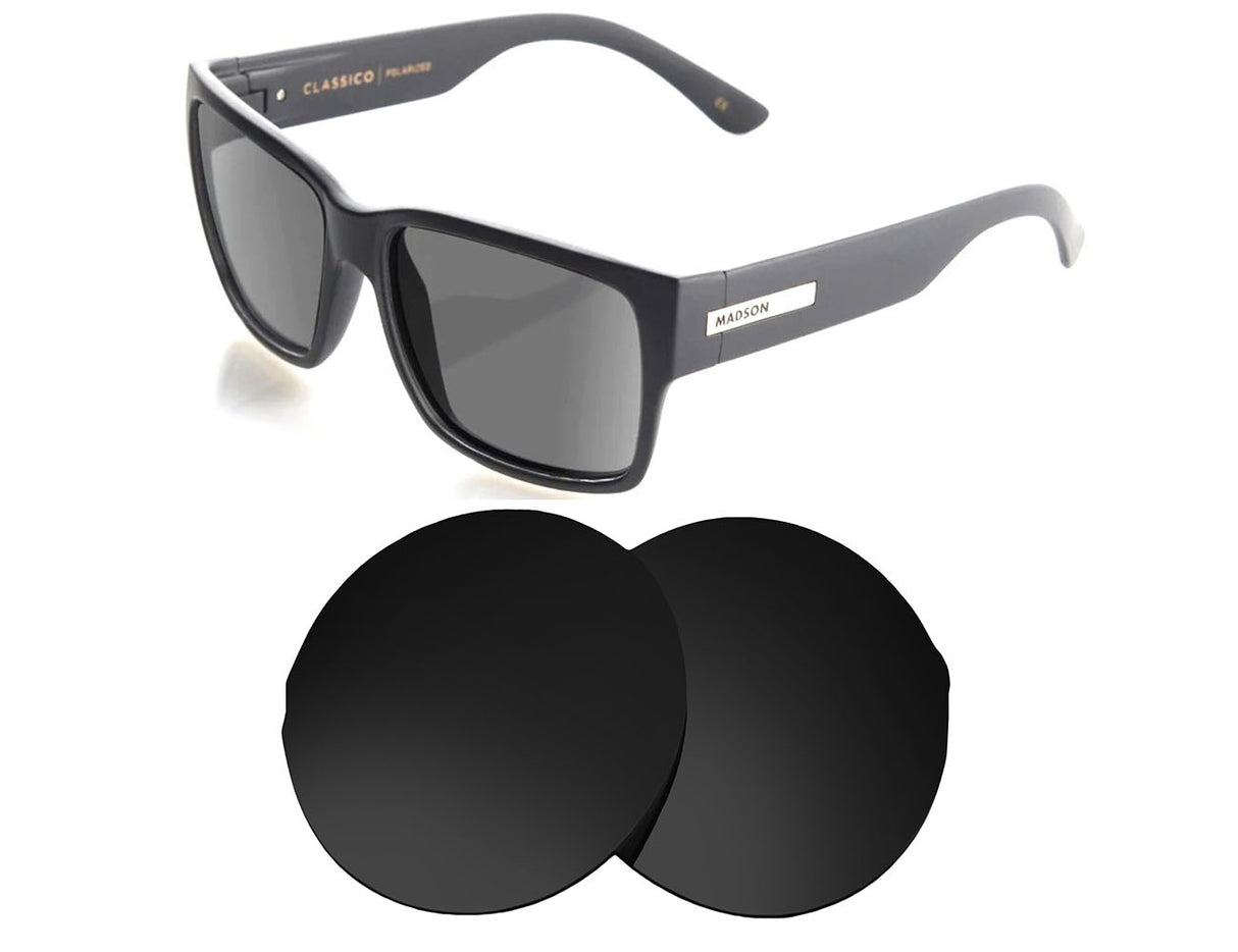 Madson Classico MS 016-Replacement Lenses-Volcanic Black-Non-Polarized-Seek Optics