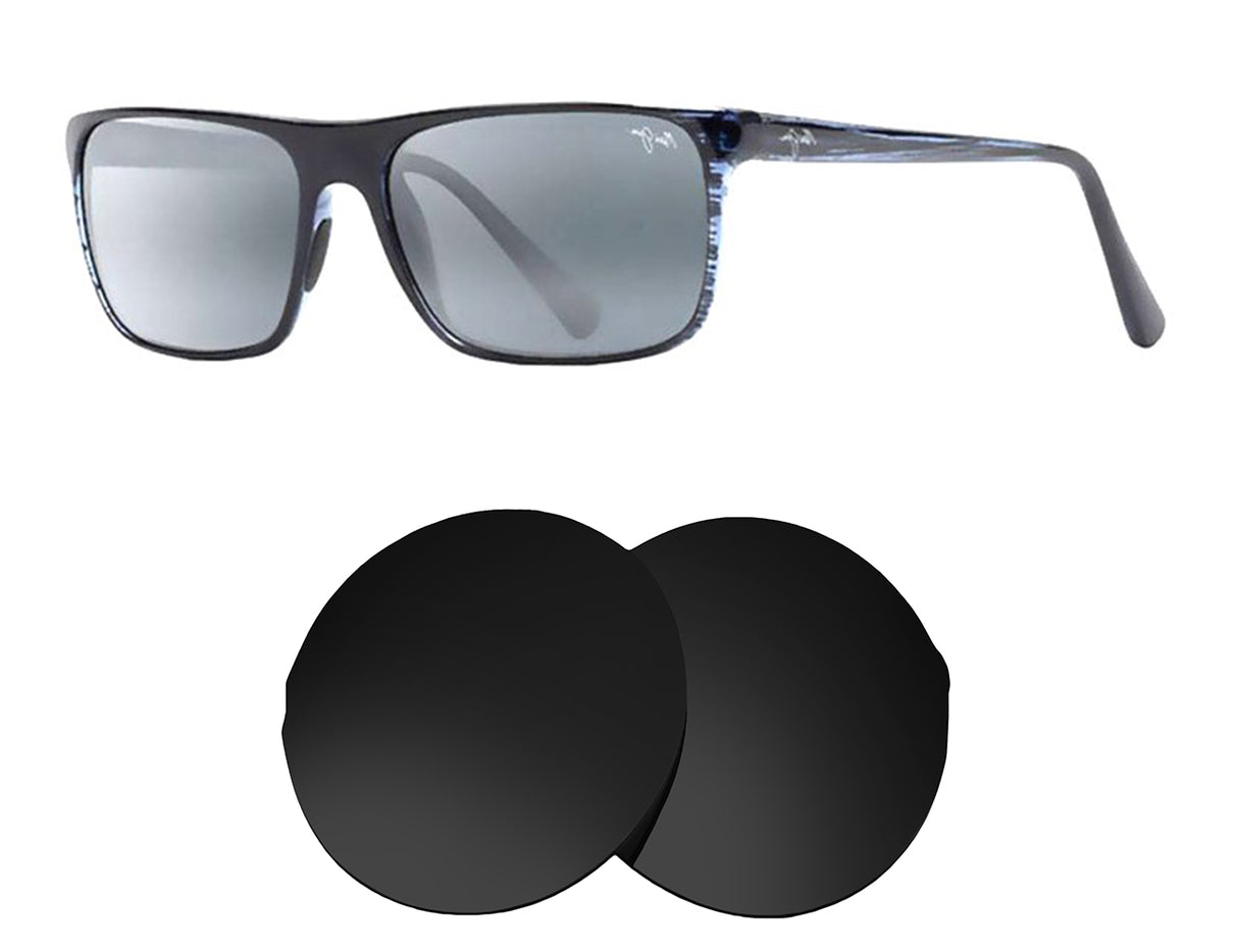 Maui Jim Flat Island MJ705-Replacement Lenses-Volcanic Black-Non-Polarized-Seek Optics