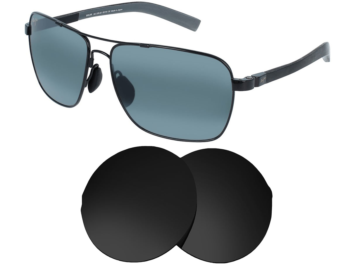 Maui Jim Freight Trains MJ326-Replacement Lenses-Volcanic Black-Non-Polarized-Seek Optics