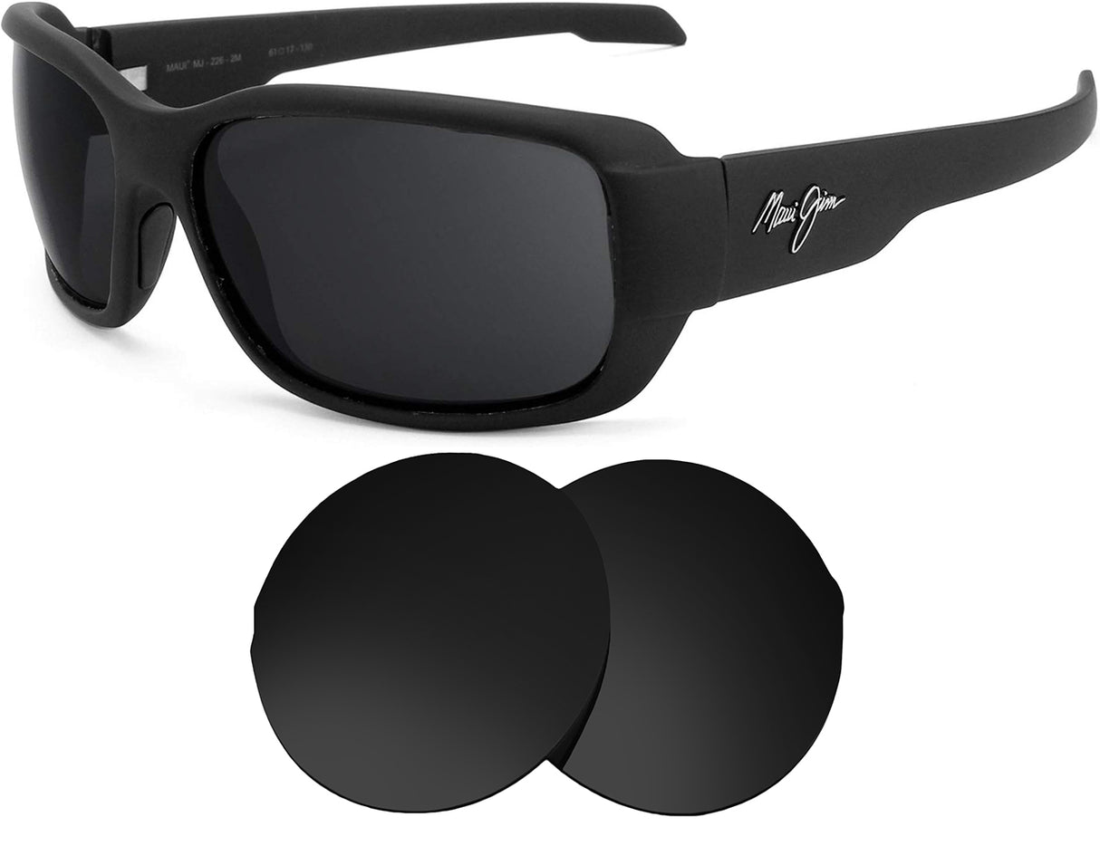 Maui Jim Hamoa Beach MJ226-Replacement Lenses-Volcanic Black-Non-Polarized-Seek Optics