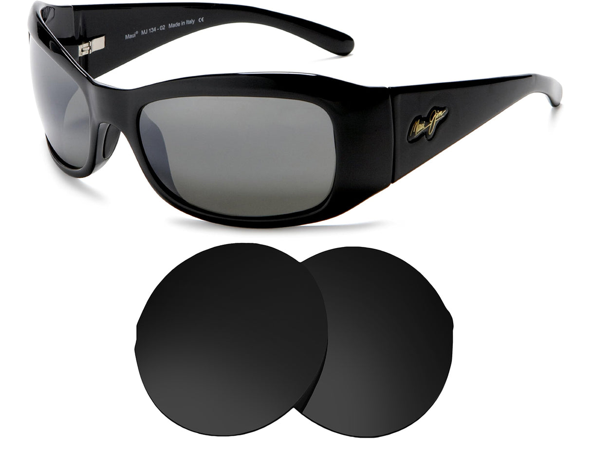 Maui Jim Hibiscus MJ134-Replacement Lenses-Volcanic Black-Non-Polarized-Seek Optics