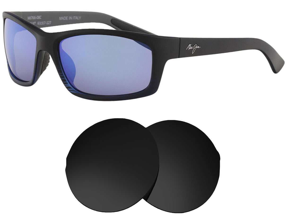 Maui Jim Kanaio Coast MJ766-Replacement Lenses-Volcanic Black-Non-Polarized-Seek Optics