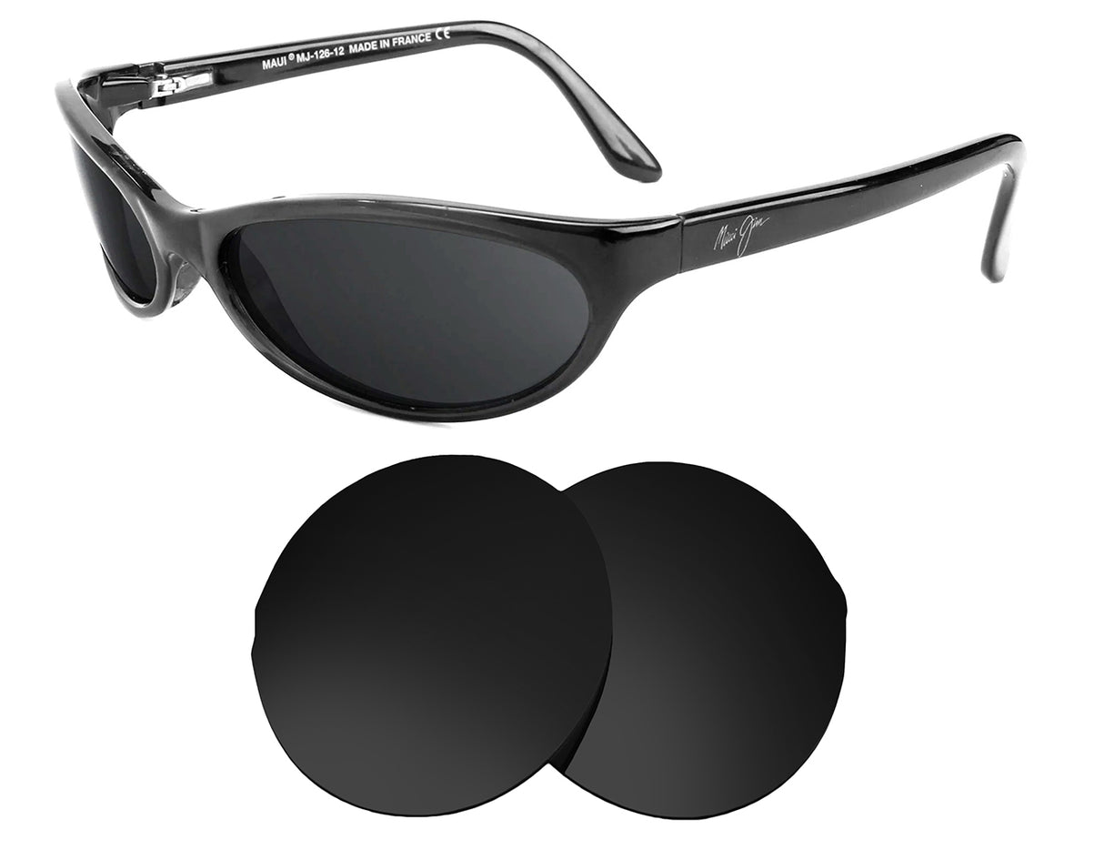 Maui Jim Riptide MJ126-Replacement Lenses-Volcanic Black-Non-Polarized-Seek Optics