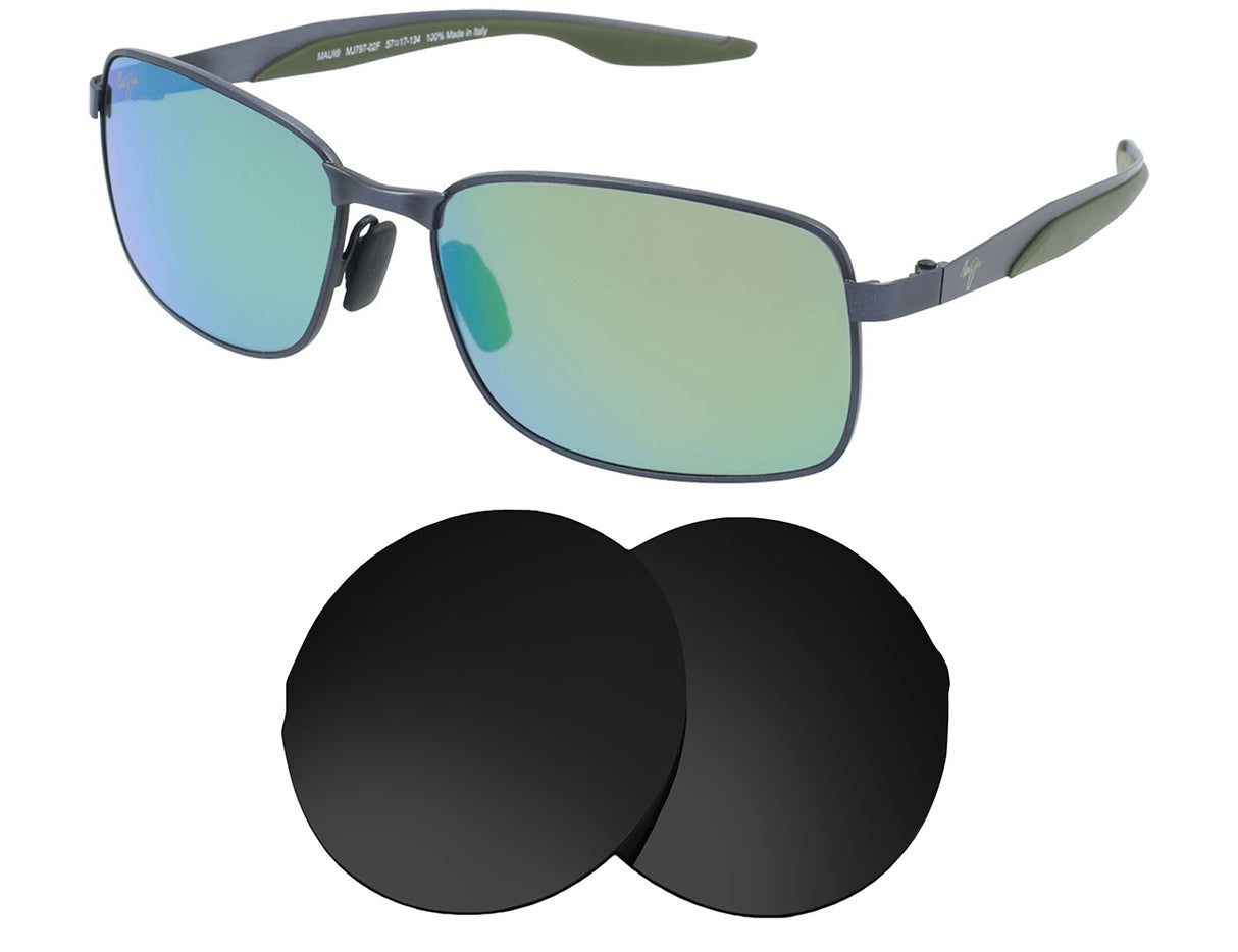 Maui Jim Shoal MJ797-Replacement Lenses-Volcanic Black-Non-Polarized-Seek Optics