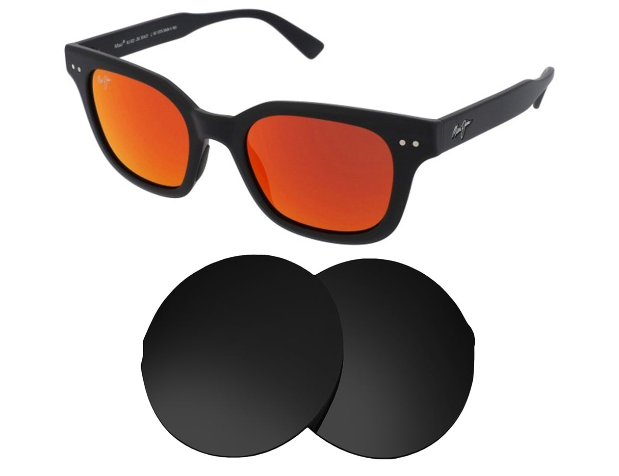 Maui Jim Shore Break MJ822-Replacement Lenses-Volcanic Black-Non-Polarized-Seek Optics