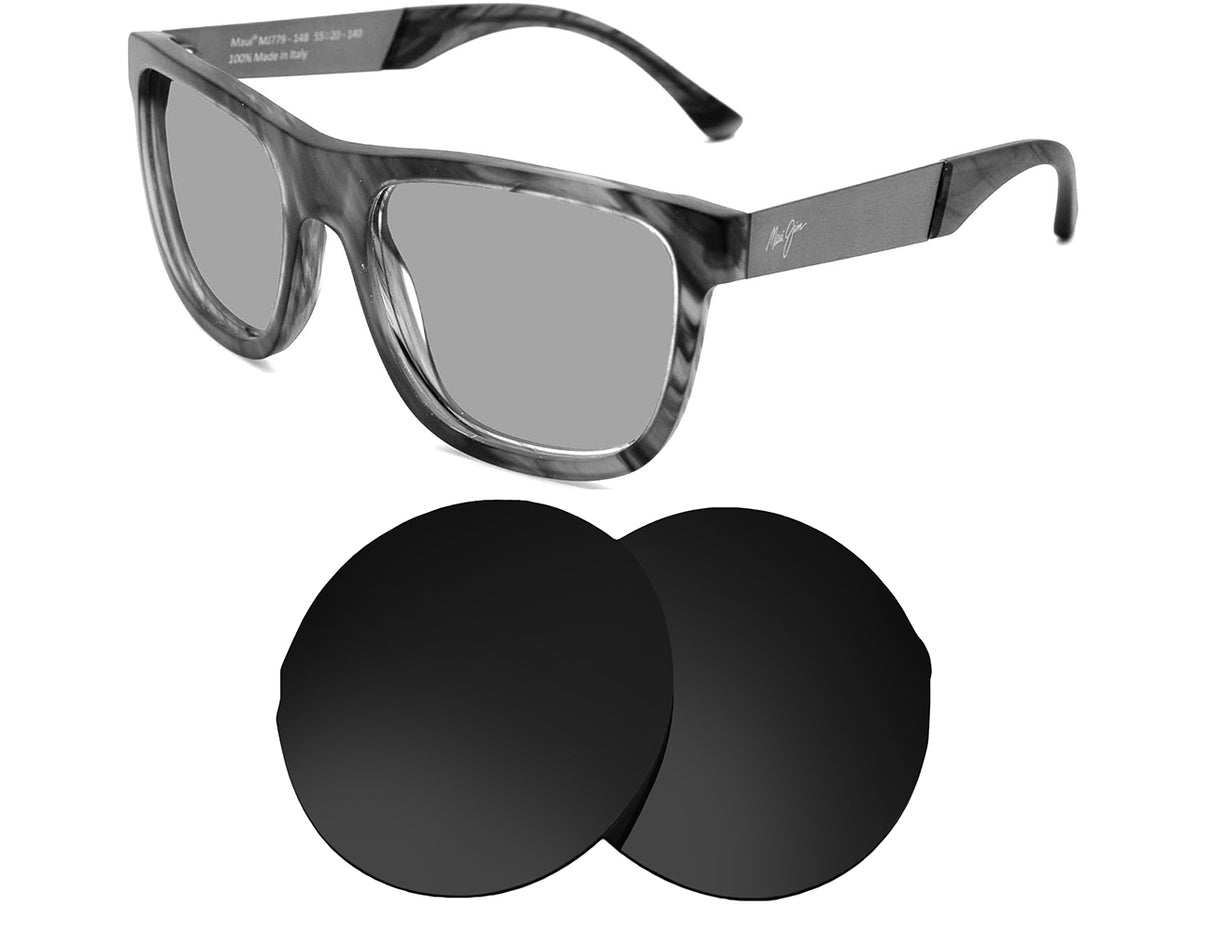 Maui Jim Talk Story MJ779-Replacement Lenses-Volcanic Black-Non-Polarized-Seek Optics