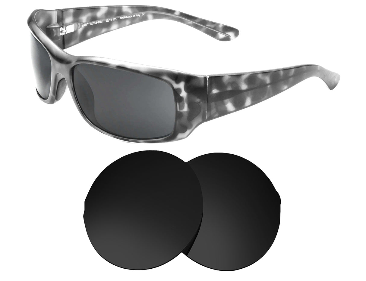 Maui Jim Third Bay MJ268-Replacement Lenses-Volcanic Black-Non-Polarized-Seek Optics