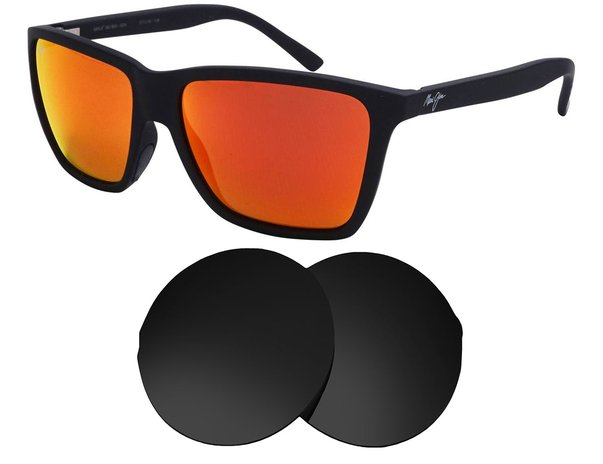 Maui Jim Cruzem MJ864-Replacement Lenses-Volcanic Black-Non-Polarized-Seek Optics