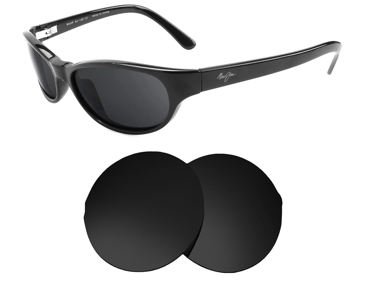 Maui Jim Cyclone MJ136-Replacement Lenses-Volcanic Black-Non-Polarized-Seek Optics