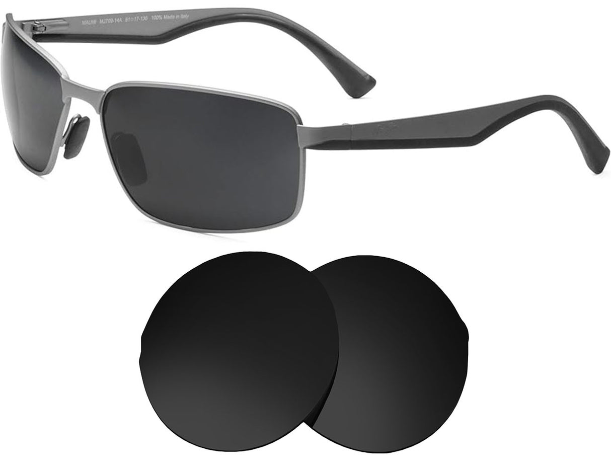 Maui Jim Backswing MJ709-Replacement Lenses-Volcanic Black-Non-Polarized-Seek Optics