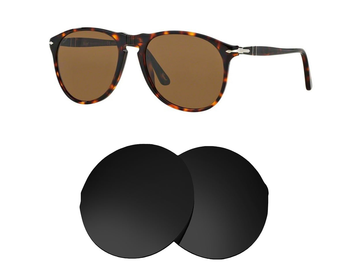 Persol PO9649S 55mm-Replacement Lenses-Volcanic Black-Non-Polarized-Seek Optics