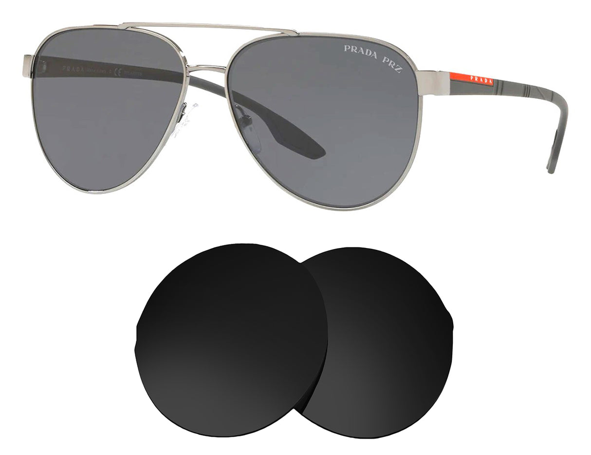 Prada SPS 54T 58mm-Replacement Lenses-Volcanic Black-Non-Polarized-Seek Optics