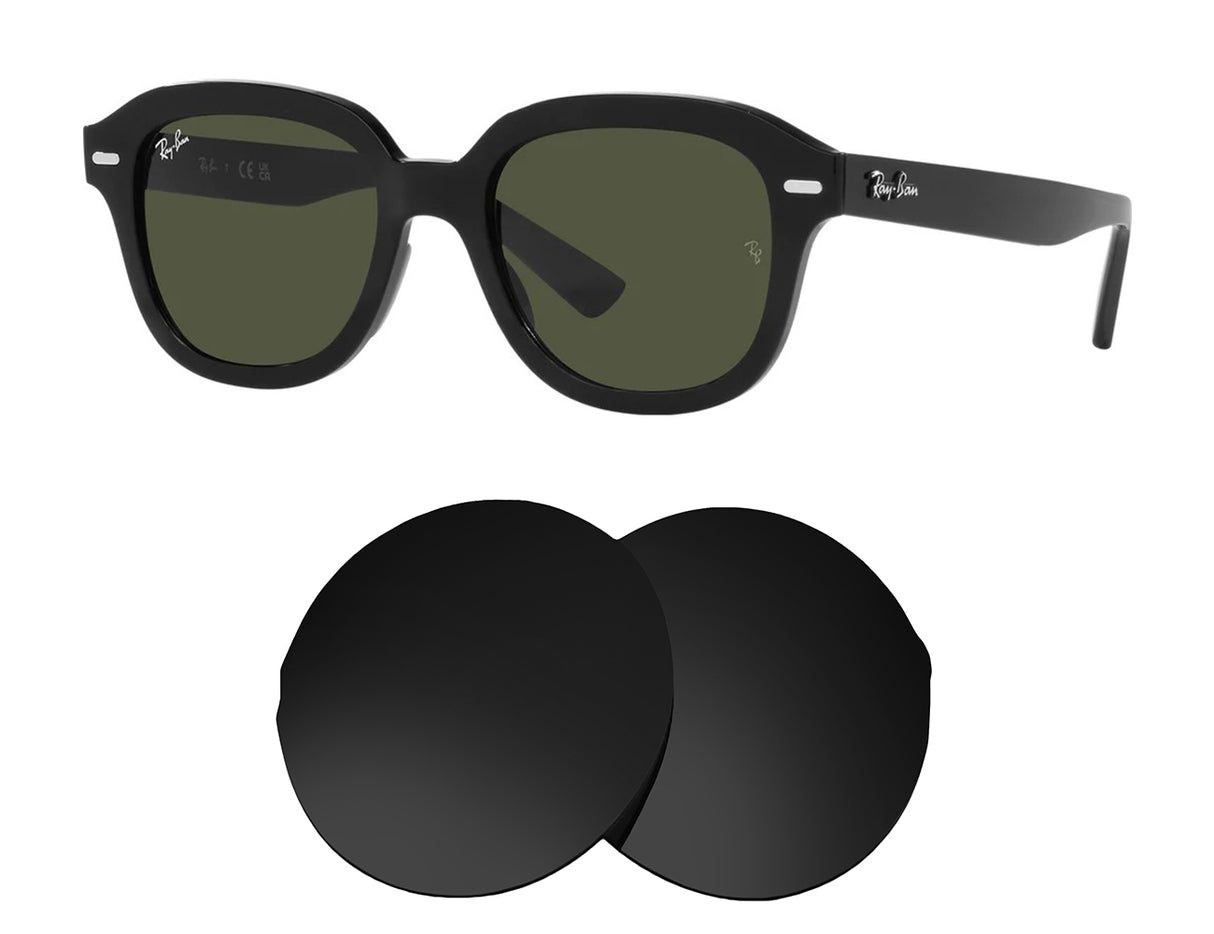 Ray-Ban Erik RB4398 53mm-Replacement Lenses-Volcanic Black-Non-Polarized-Seek Optics