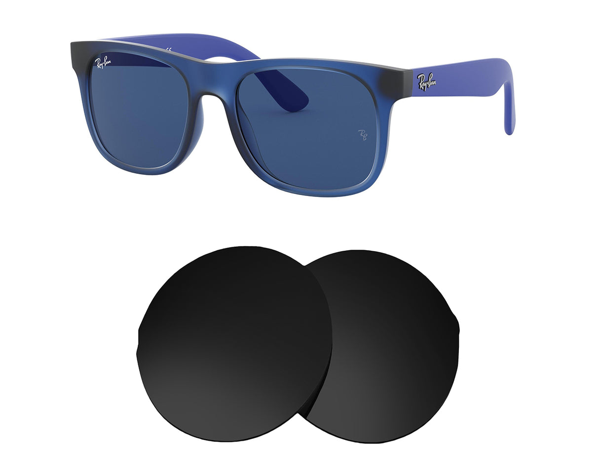 Ray-Ban Junior Justin RJ9069S 48mm-Replacement Lenses-Volcanic Black-Non-Polarized-Seek Optics