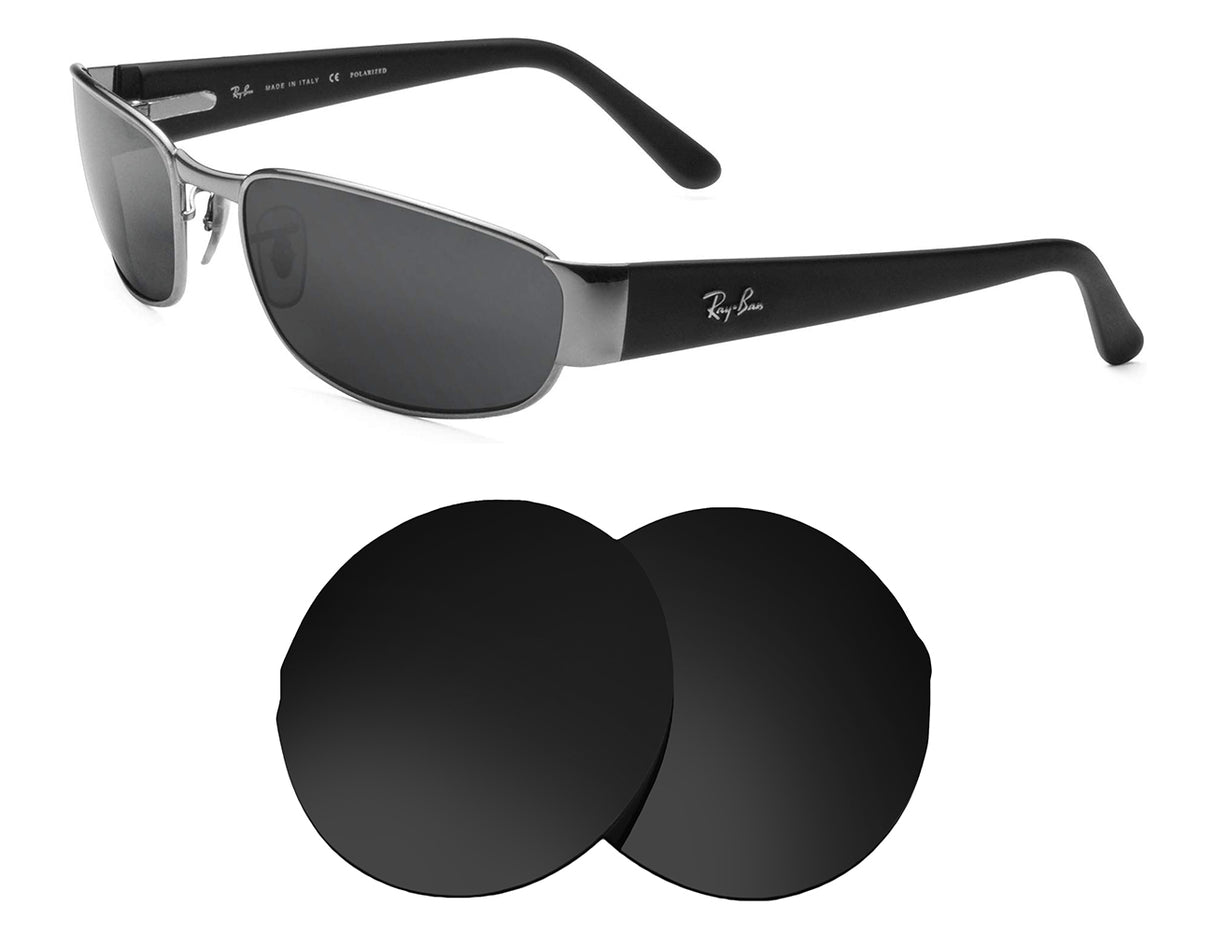 Ray-Ban Leather II RB3141 60mm-Replacement Lenses-Volcanic Black-Non-Polarized-Seek Optics