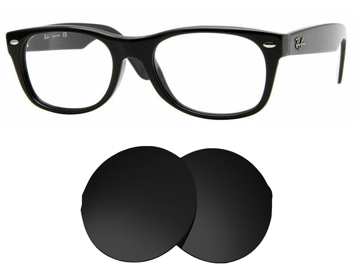 Ray-Ban New Wayfarer RB5184 54mm-Replacement Lenses-Volcanic Black-Non-Polarized-Seek Optics