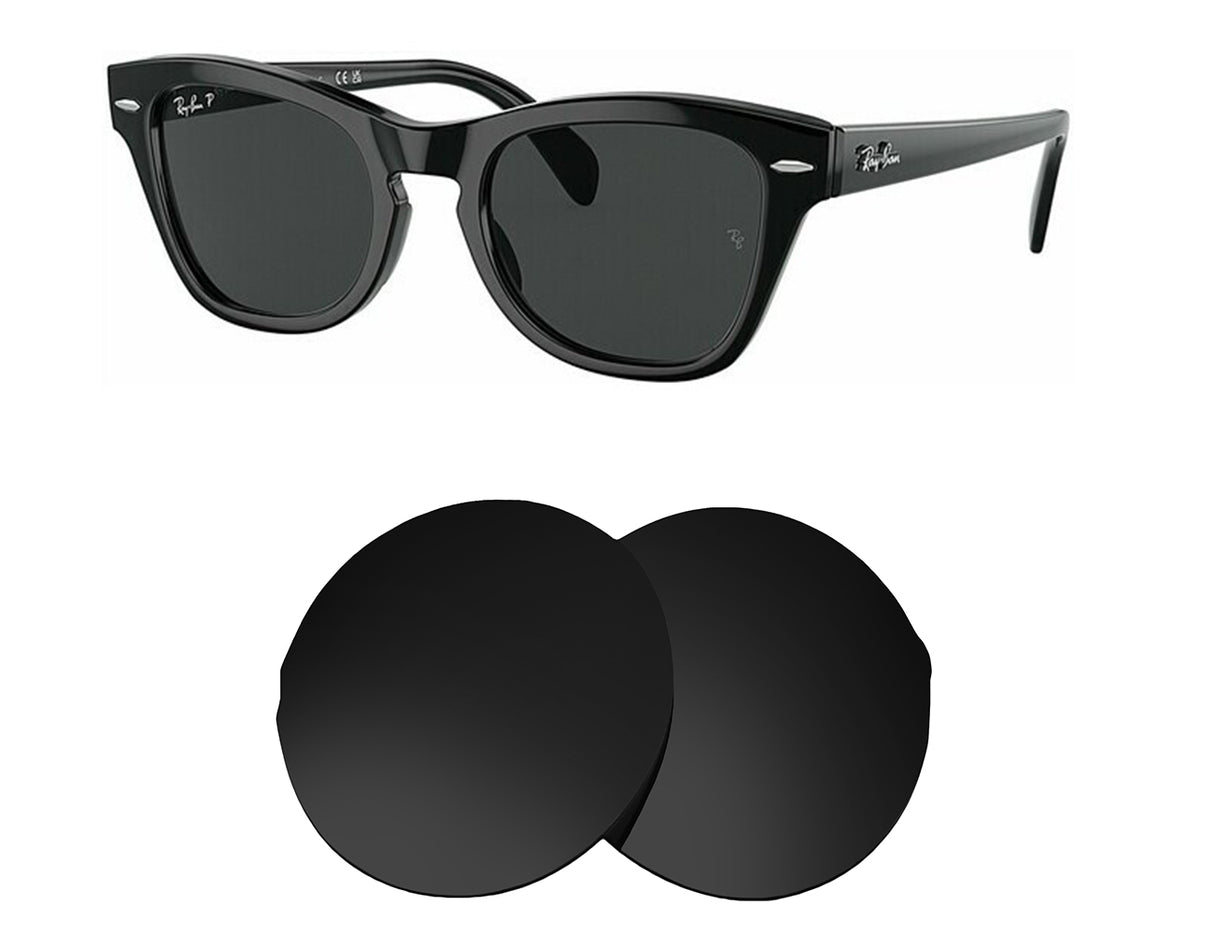 Ray-Ban RB0707S 53mm-Replacement Lenses-Volcanic Black-Non-Polarized-Seek Optics