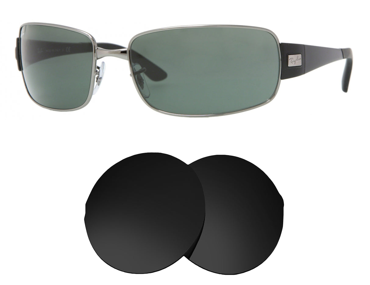 Ray-Ban RB3421 65mm-Replacement Lenses-Volcanic Black-Non-Polarized-Seek Optics