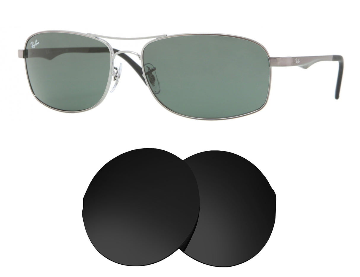Ray-Ban RB3484 60mm-Replacement Lenses-Volcanic Black-Non-Polarized-Seek Optics