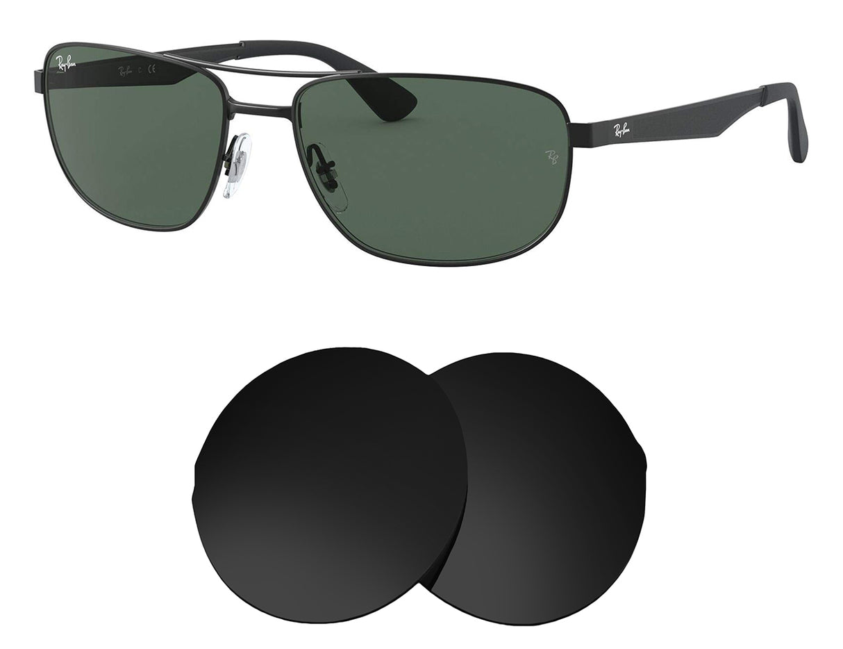 Ray-Ban RB3528 58mm-Replacement Lenses-Volcanic Black-Non-Polarized-Seek Optics