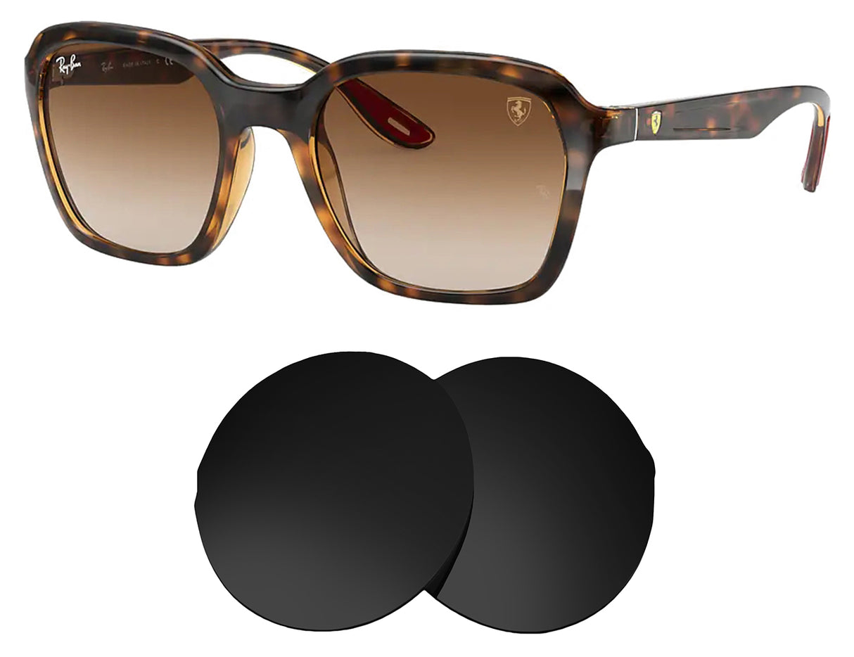 Ray-Ban RB4343M 52mm-Replacement Lenses-Volcanic Black-Non-Polarized-Seek Optics