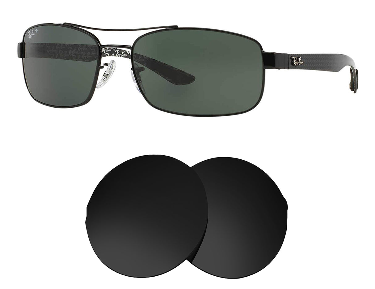 Ray-Ban RB8316 62mm-Replacement Lenses-Volcanic Black-Non-Polarized-Seek Optics