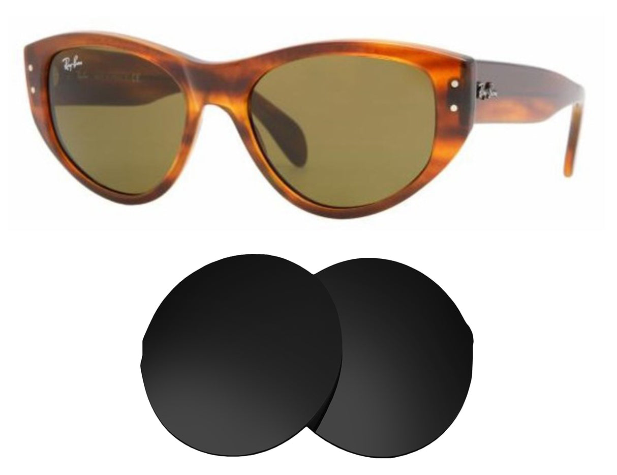 Ray-Ban Vagabond RB4152 53mm-Replacement Lenses-Volcanic Black-Non-Polarized-Seek Optics