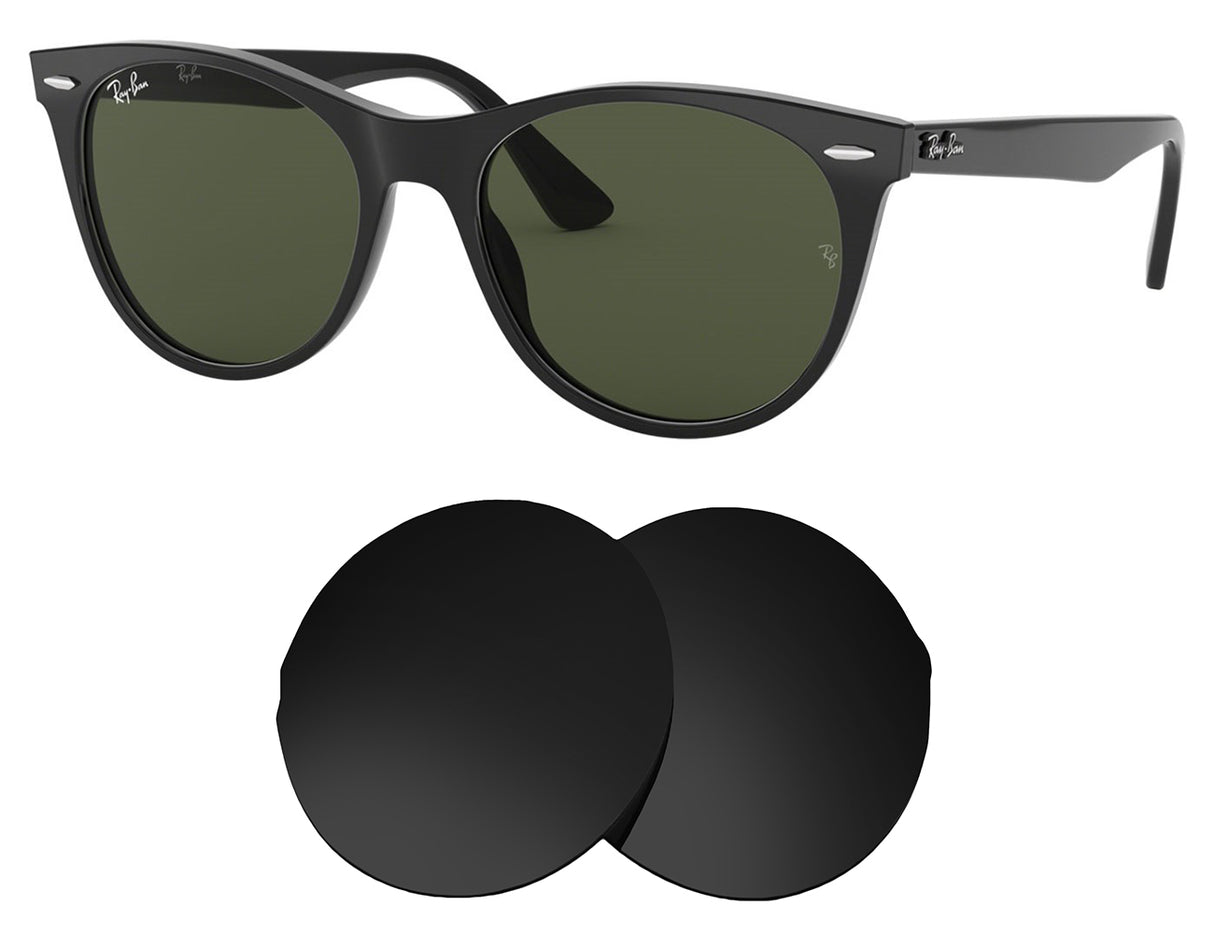 Ray-Ban Wayfarer II RB2185 52mm-Replacement Lenses-Volcanic Black-Non-Polarized-Seek Optics