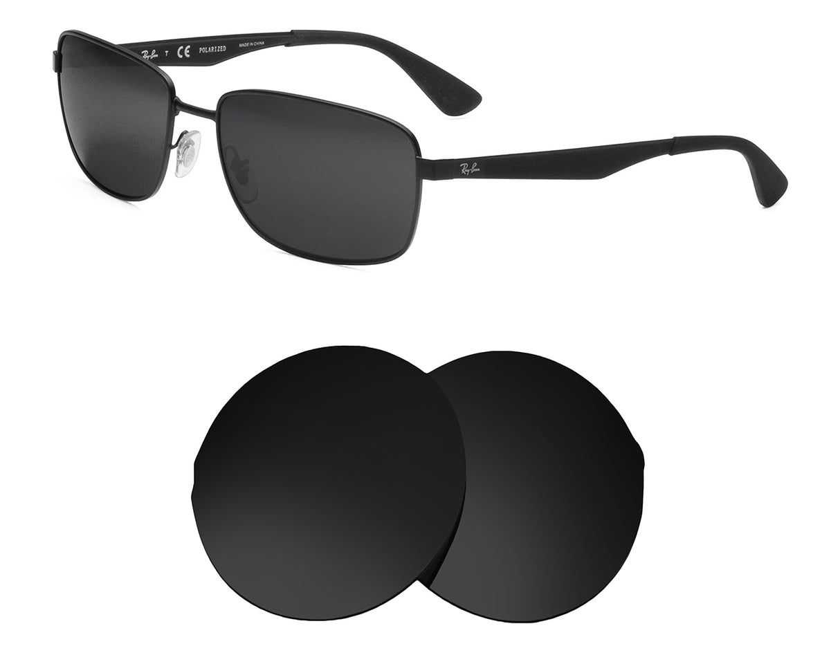 Ray-Ban RB3529 58mm-Replacement Lenses-Volcanic Black-Non-Polarized-Seek Optics