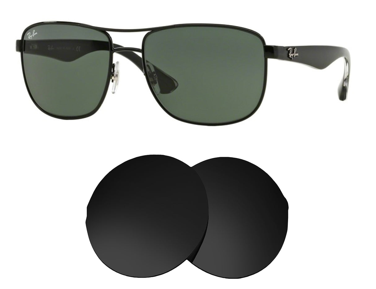 Ray-Ban RB3533 57mm-Replacement Lenses-Volcanic Black-Non-Polarized-Seek Optics