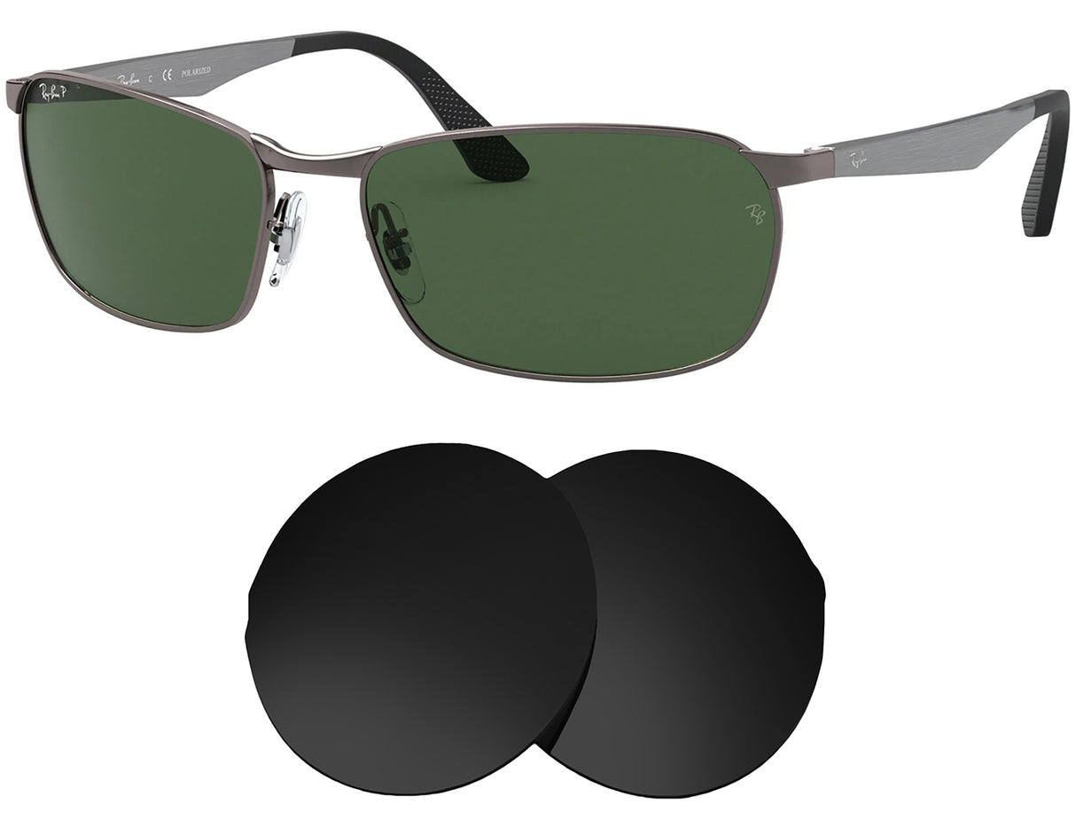 Ray-Ban RB3534 62mm-Replacement Lenses-Volcanic Black-Non-Polarized-Seek Optics