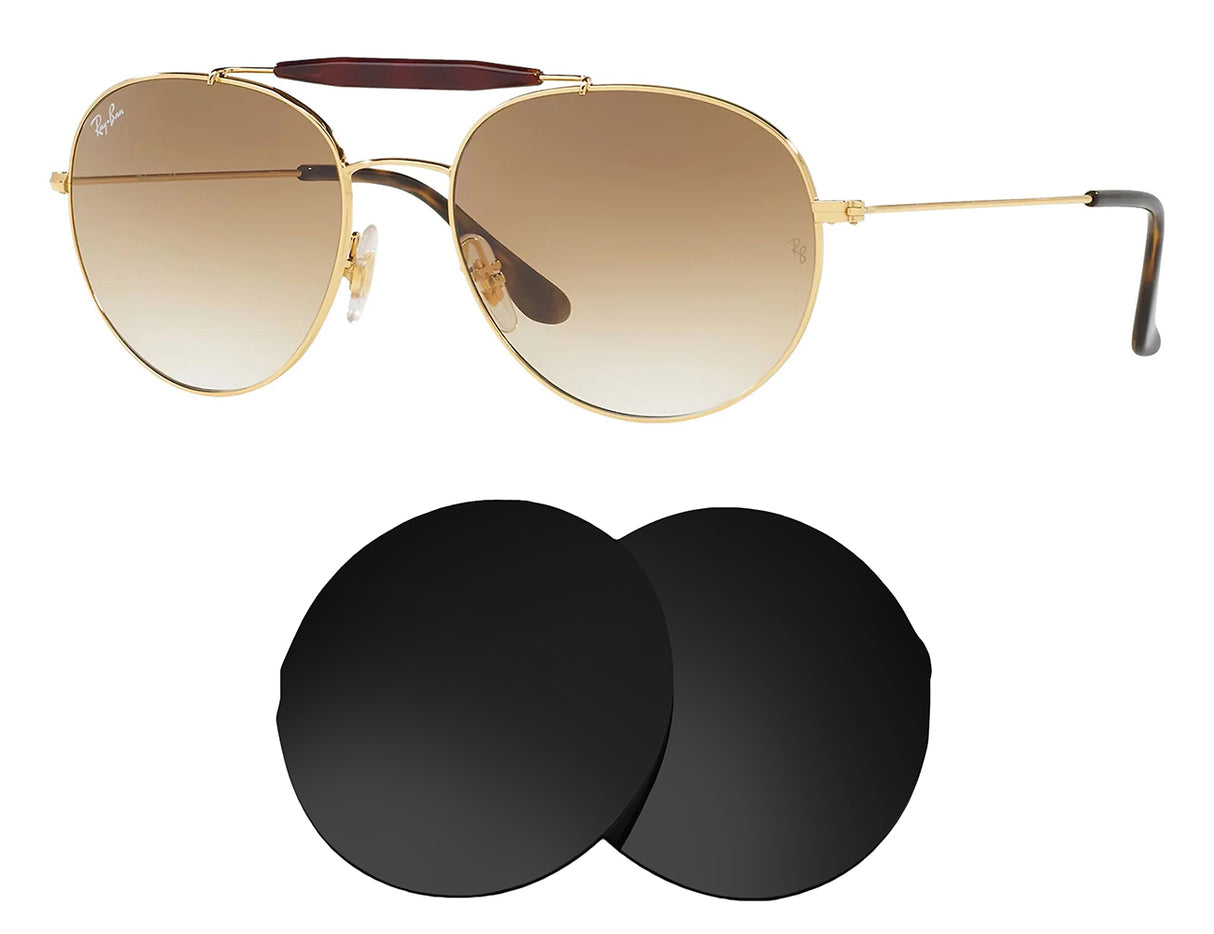 Ray-Ban RB3540 53mm-Replacement Lenses-Volcanic Black-Non-Polarized-Seek Optics