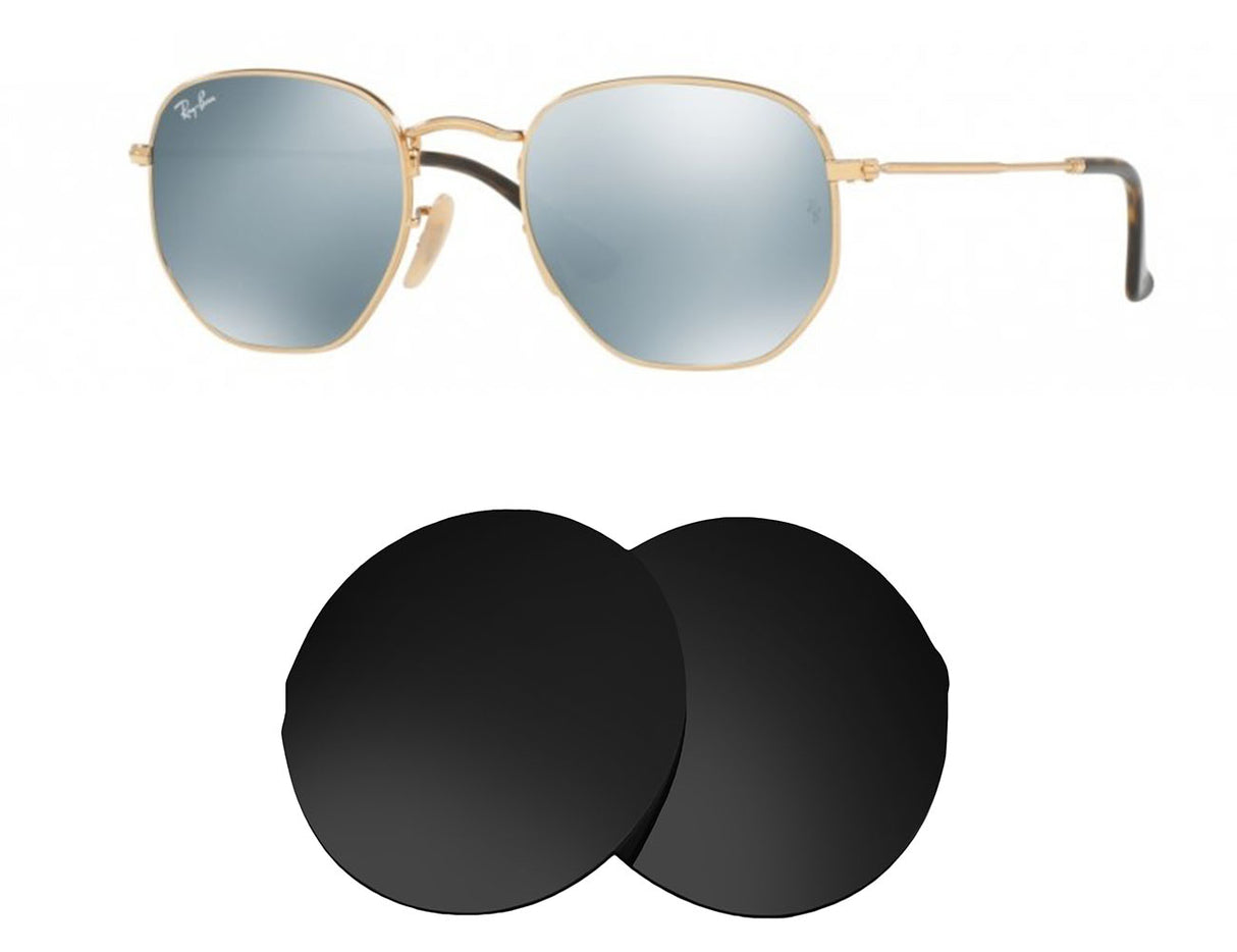 Ray-Ban Hexagonal RB3548N 48mm-Replacement Lenses-Volcanic Black-Non-Polarized-Seek Optics