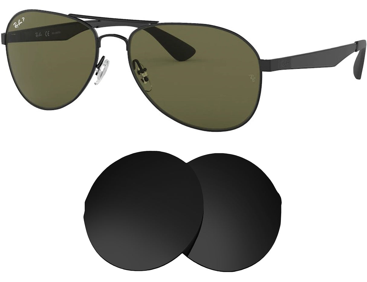 Ray-Ban RB3549 61mm-Replacement Lenses-Volcanic Black-Non-Polarized-Seek Optics