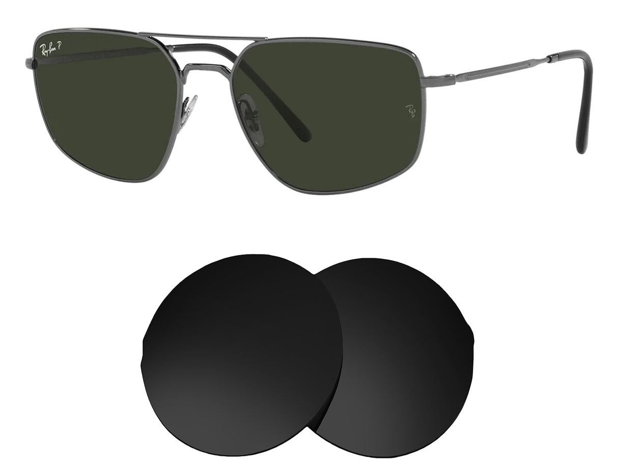 Ray-Ban RB3666 56mm-Replacement Lenses-Volcanic Black-Non-Polarized-Seek Optics