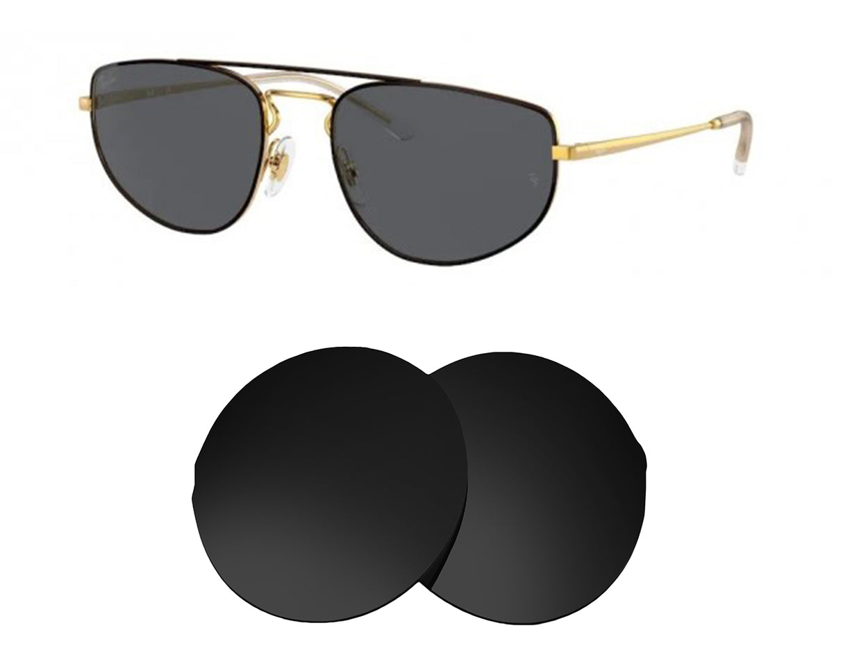 Ray-Ban RB3668 55mm-Replacement Lenses-Volcanic Black-Non-Polarized-Seek Optics