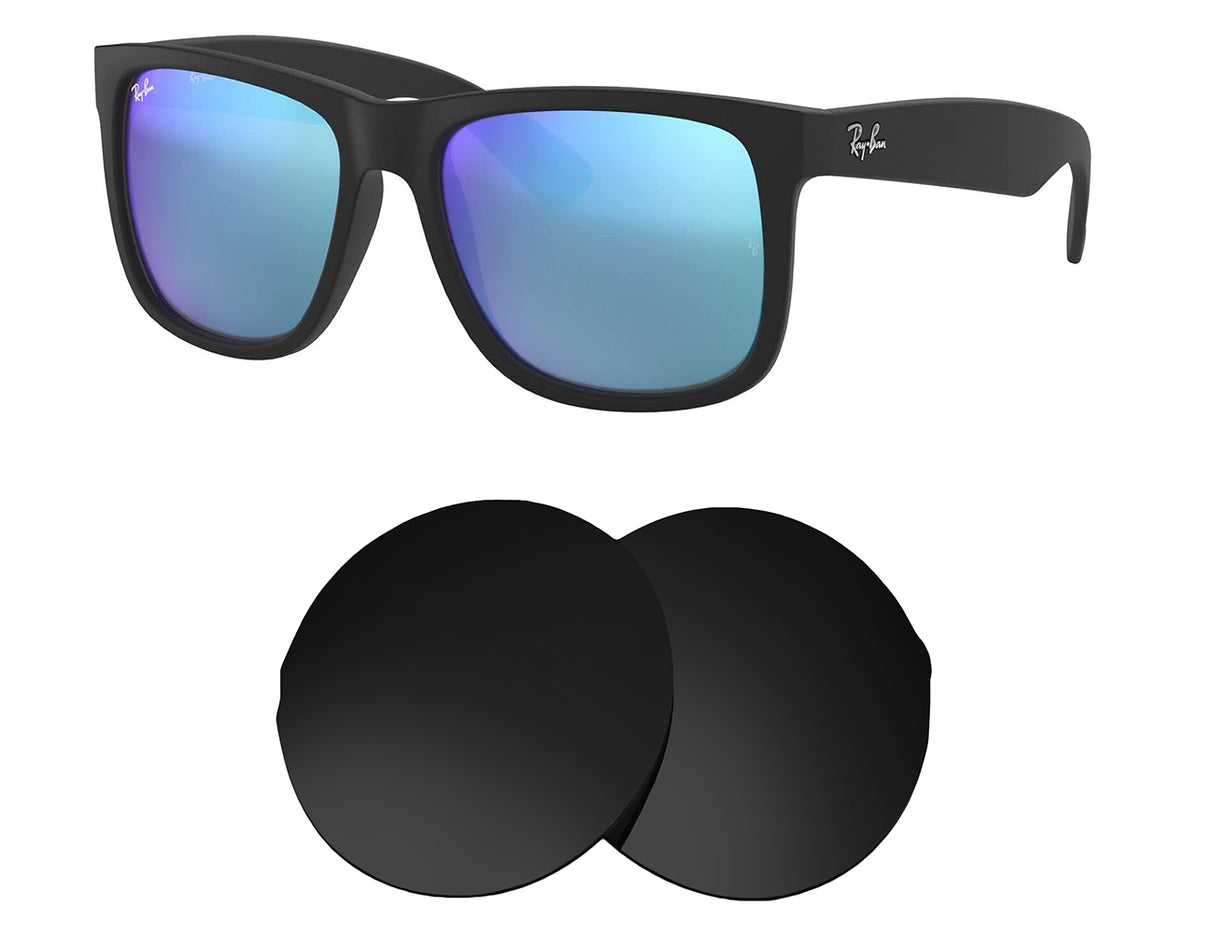 Ray-Ban Justin RB4165F 58mm (Low Bridge Fit)-Replacement Lenses-Volcanic Black-Non-Polarized-Seek Optics