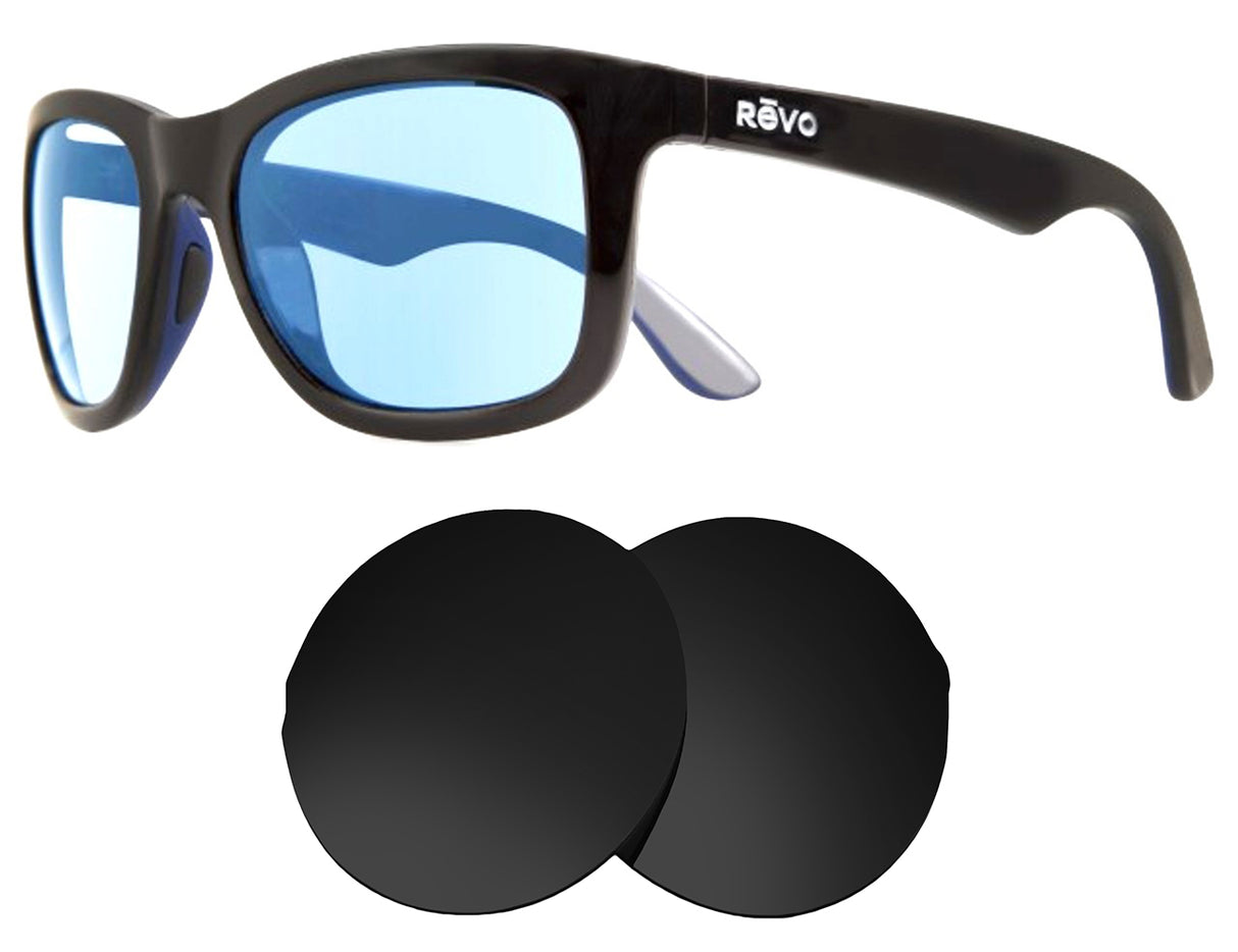 REVO Huddie-Replacement Lenses-Volcanic Black-Non-Polarized-Seek Optics