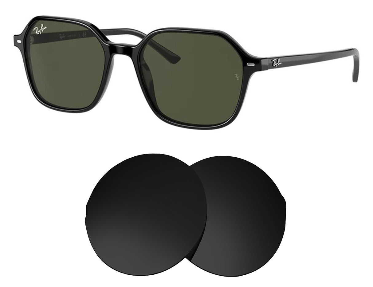 Ray-Ban John RB2194 51mm-Replacement Lenses-Volcanic Black-Non-Polarized-Seek Optics