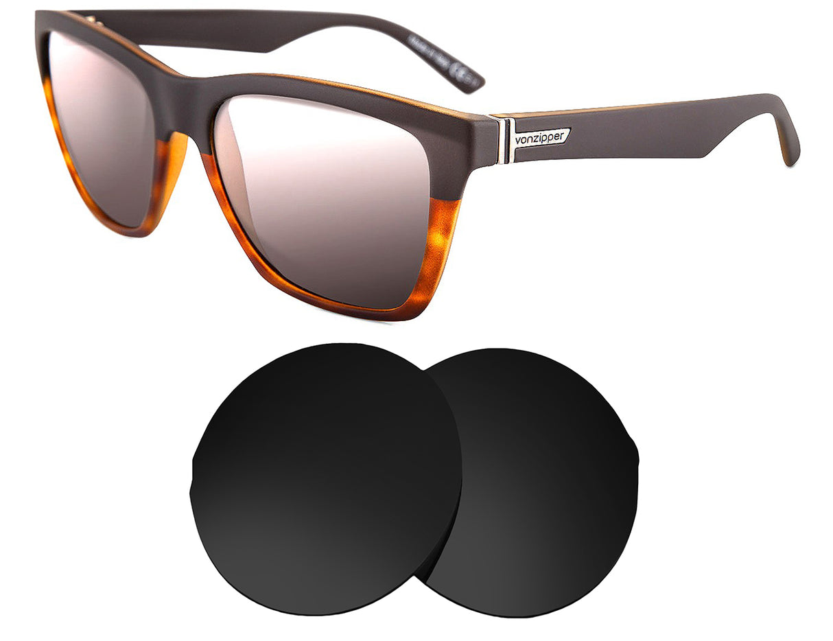 VonZipper Booker-Replacement Lenses-Volcanic Black-Non-Polarized-Seek Optics