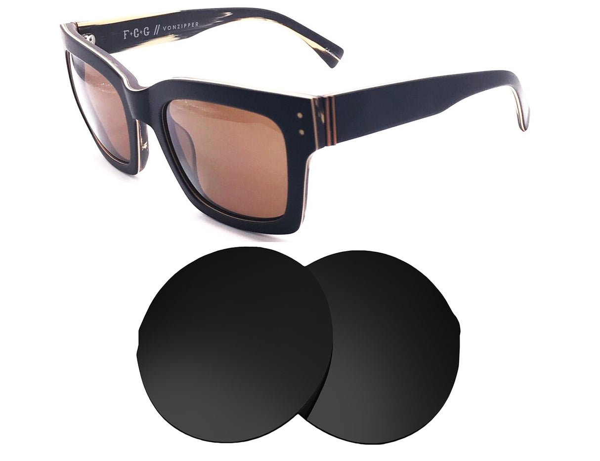 VonZipper Roscoe-Replacement Lenses-Volcanic Black-Non-Polarized-Seek Optics
