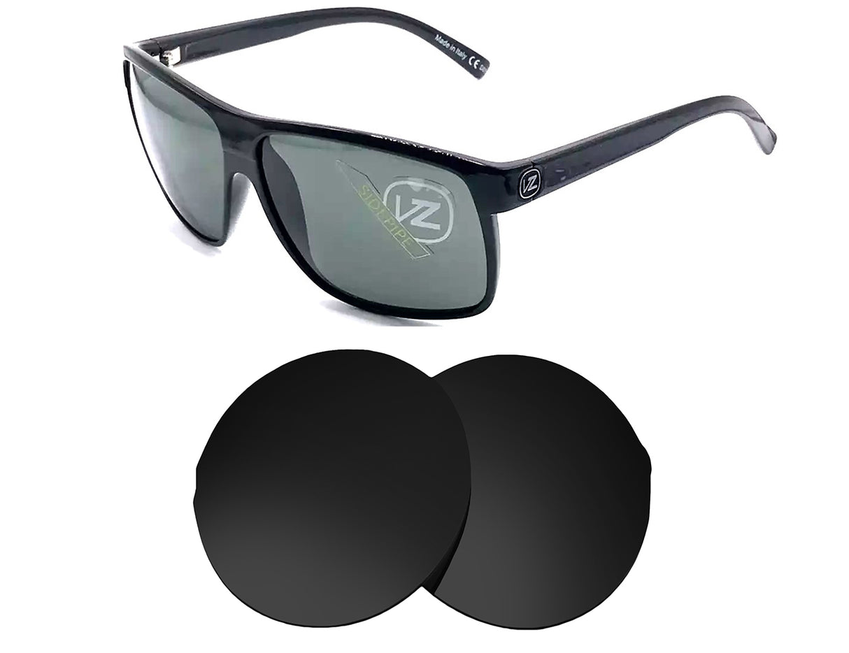 VonZipper Sidepipe-Replacement Lenses-Volcanic Black-Non-Polarized-Seek Optics