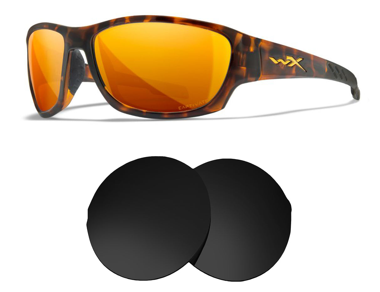 Wiley X Climb-Replacement Lenses-Volcanic Black-Non-Polarized-Seek Optics