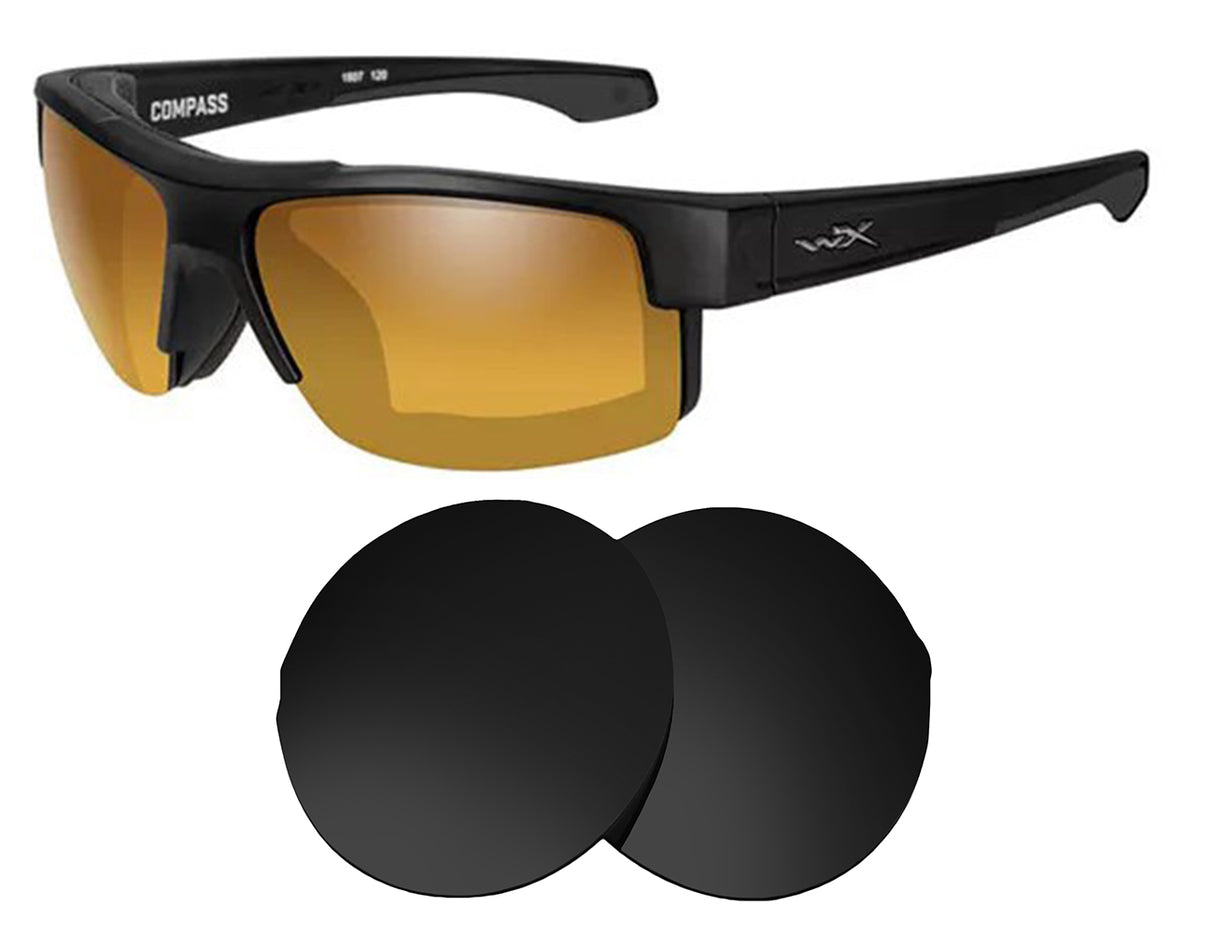 Wiley X Compass-Replacement Lenses-Volcanic Black-Non-Polarized-Seek Optics
