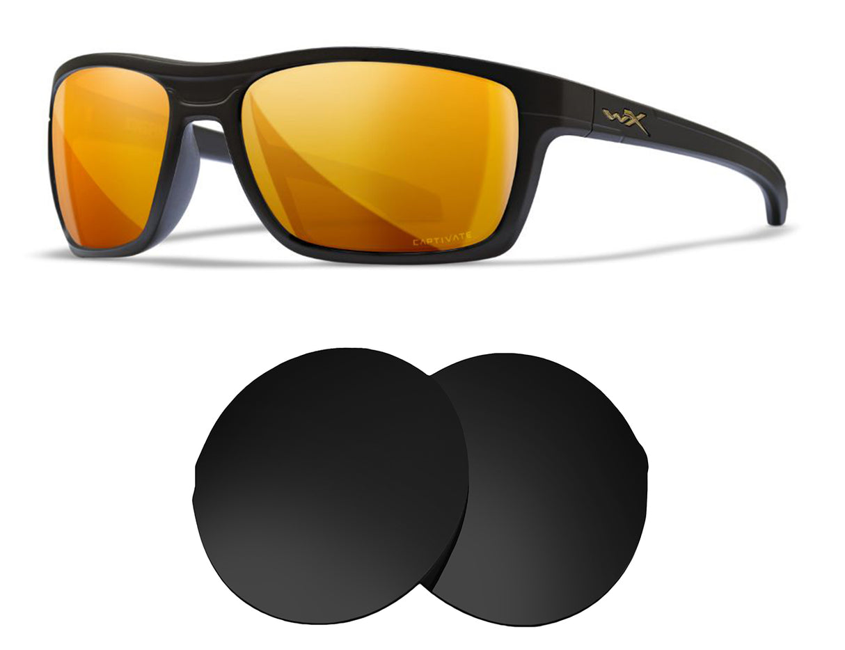 Wiley X Kingpin-Replacement Lenses-Volcanic Black-Non-Polarized-Seek Optics