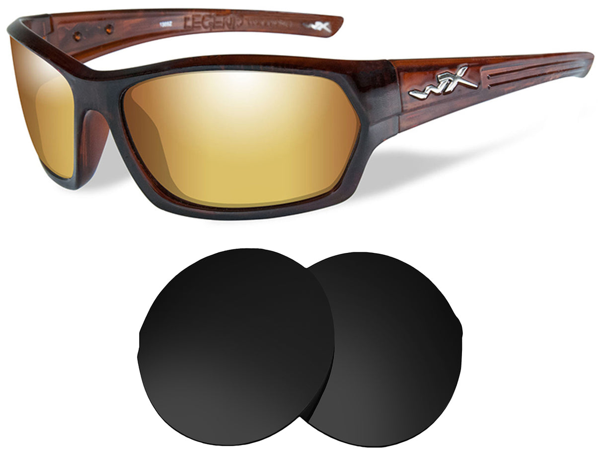 Wiley X Legend-Replacement Lenses-Volcanic Black-Non-Polarized-Seek Optics