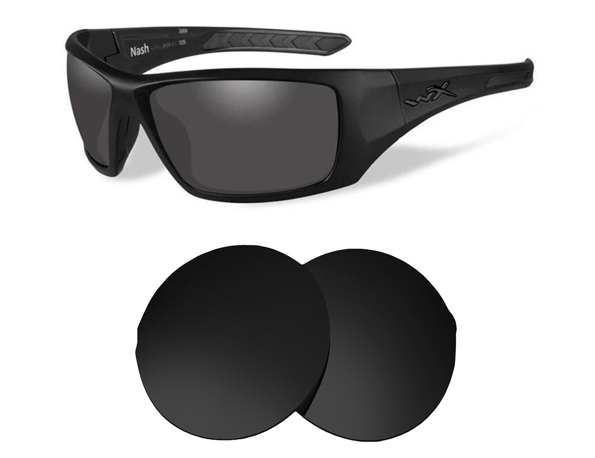 Wiley X Nash-Replacement Lenses-Volcanic Black-Non-Polarized-Seek Optics