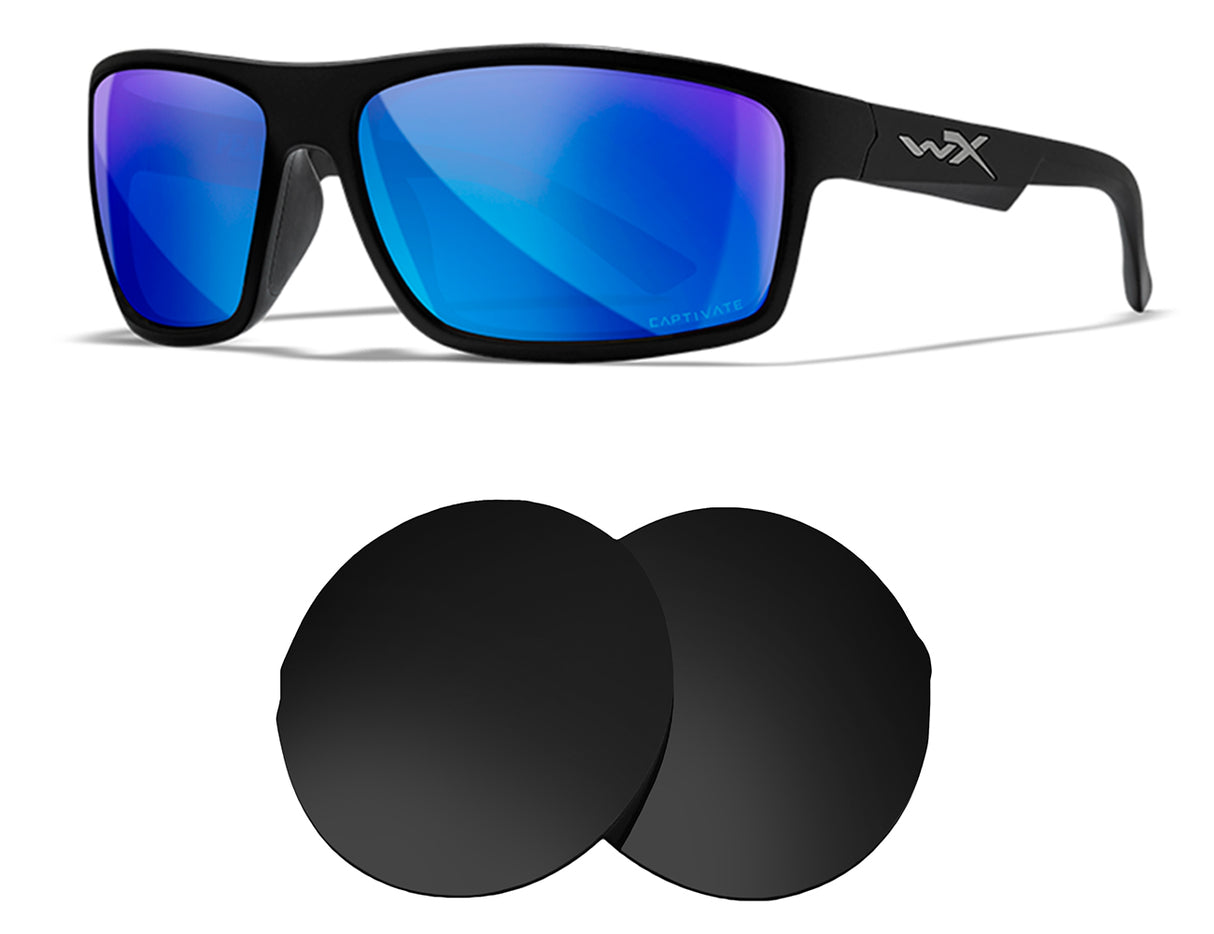 Wiley X Peak-Replacement Lenses-Volcanic Black-Non-Polarized-Seek Optics